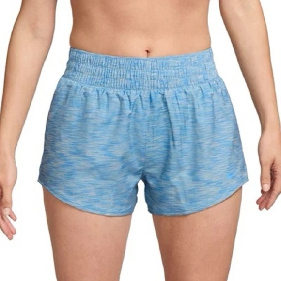 Nike Women’s One Dri-Fit Mid-Rise 3” Brief Lined Blue SpaceDye Shorts Sz S NWT - Picture 8 of 8